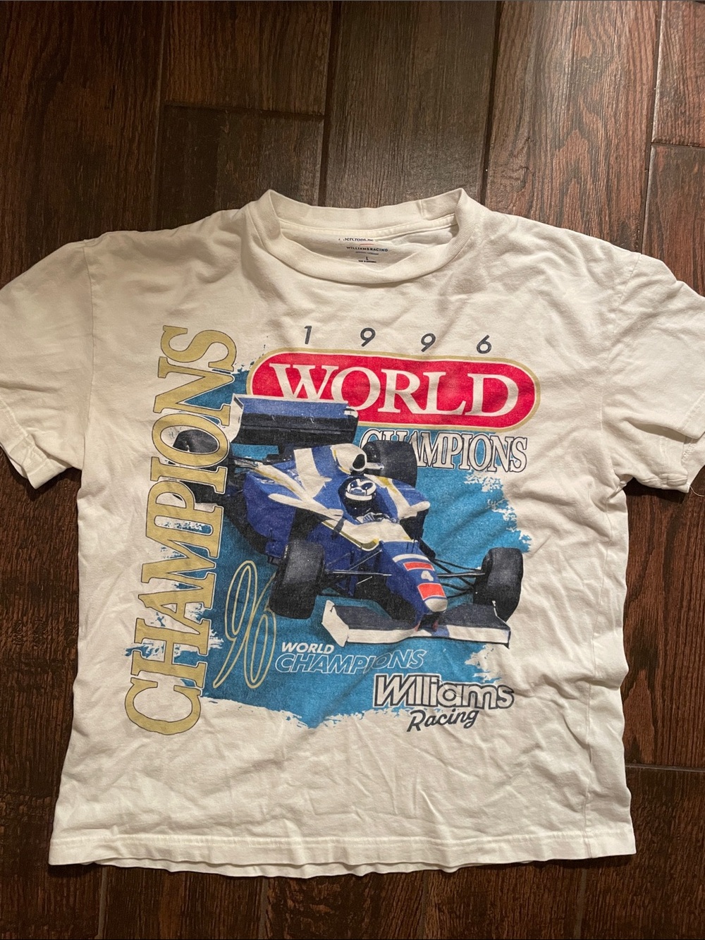 Abercrombie & Fitch White 1996 World Champions Racing Graphic Tee